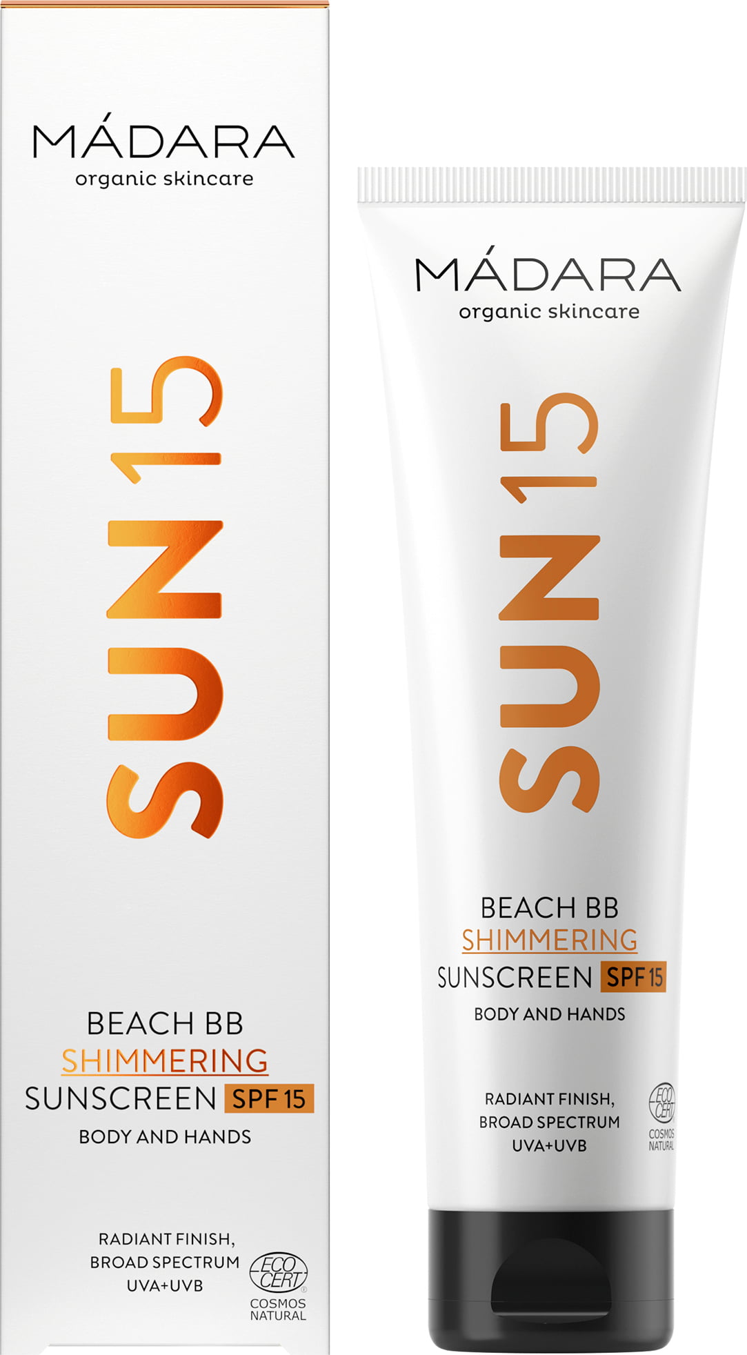 MÁDARA Organic Skincare SUN15 Beach BB Shimmering Sunscreen SPF 15, 100 ml  - Ecco Verde